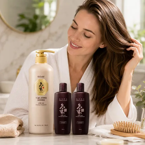 Vista 5 de Daeng Gi Meo Ri Ki Gold Premium Treatment 780ml + 2 Shampoo 130ml Set