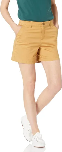 Vista 11 de Amazon Essentials Pantalones cortos caqui de tiro medio y entrepierna de 5 pulgadas para mujer (disponible en cortes rectos y curvos)