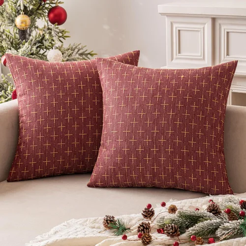 Vista 32 de MIULEE - Juego de 2 fundas de almohada decorativas de lino de arpillera, modernas, estilo campestre, rústicas, tejidas, con textura, para sofá, Azul
