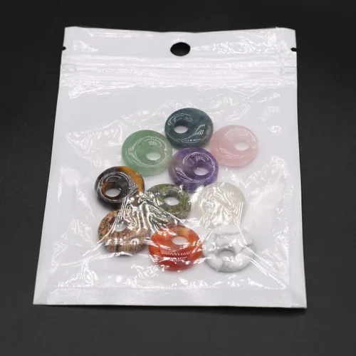 Vista 5 de Wholesale10PC amatista cuarzo rosa ágata piedra natural agujero grande colgante de cuentas para hacer joyas DIY collar accesorio regalo fiesta