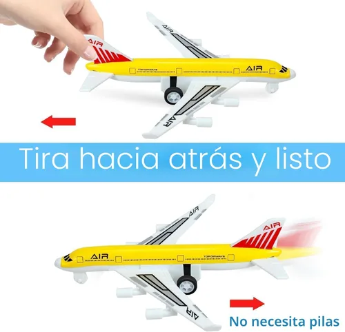 Vista 6 de Juguetes de Avión, Avión de Metal con Retroceso para Niños y Niñas de 3 4 5 6 7 Años, Modelos de Aviones Die Cast, Vehículos de Juego para Niños