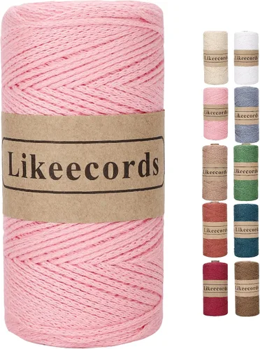 Vista 64 de Likeecords 100% Hilo de Ganchillo de Algodón Cordón de Bolsa de 2mm 170m Cordón de Macramé de 2mm Hilo de Crochet Cuerda de Macramé Regalo para Verde
