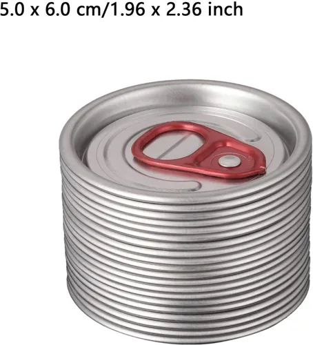 Vista 2 de Aislor Fundas para tapas de latas, cubierta protectora de anillo para latas de soda, cubierta protectora para latas de bebidas, color rojo, 20