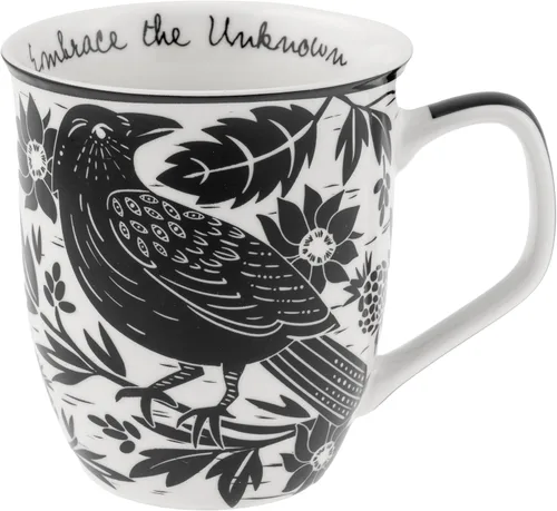 Vista 12 de Karma Gifts - Taza bohemia de 16 onzas, color blanco y negro, diseño de abeja, bonita taza de café y té, tazas de café de cerámica para mujeres