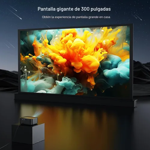 Vista 7 de HAPPRUN Proyector inteligente Full HD con aplicación de transmisión Negro