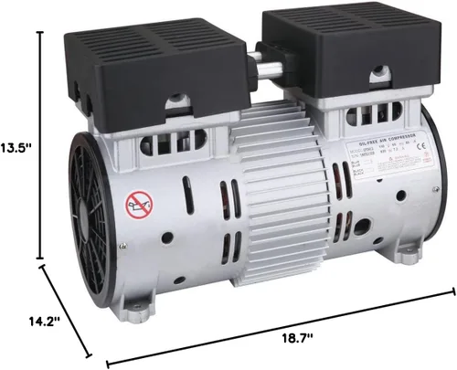 Vista 3 de California Air Tools SP-9413 1.0HP Motor de compresor de aire ultra silencioso y sin aceite