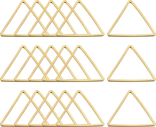 Vista 12 de MECCANIXITY Aro de abalorios triangulares, triángulo con marco hueco, anillo de enlace geométrico para hacer joyas