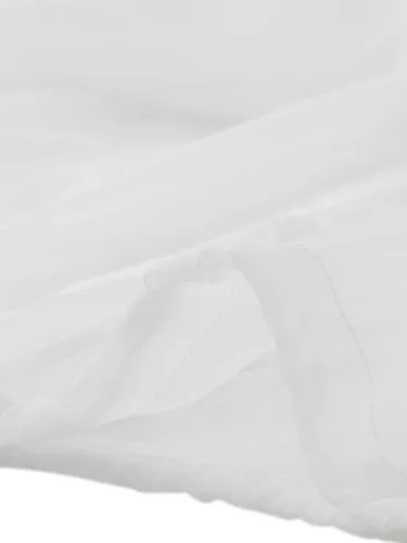 Vista 5 de Allegra K Chaqueta de malla transparente para mujer, manga larga, dobladillo con cordón y botones, recortada