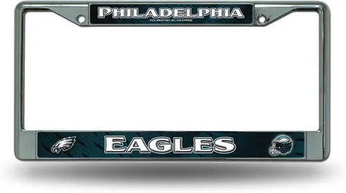 Vista 25 de Rico Industries NFL Fan Shop - Marco de matrícula cromado estándar Color del