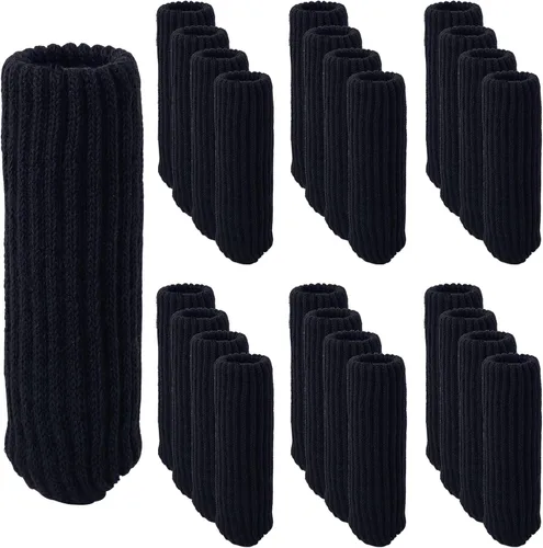 Vista 9 de Protectores de calcetines de punto para patas de silla, protectores de piso de madera dura, fundas de patas de taburete de bar de alta elasticidad