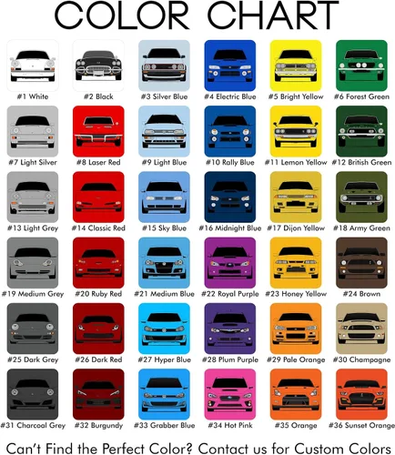 Vista 7 de Custom Car Posters Póster hecho a mano compatible con Honda Evolution Print Wall Art Décor Best Honda Generations - Azul brillante, impresión