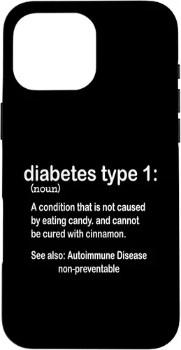 Vista 19 de Funda gráfica divertida para diabetes para iPhone 16 tipo 1