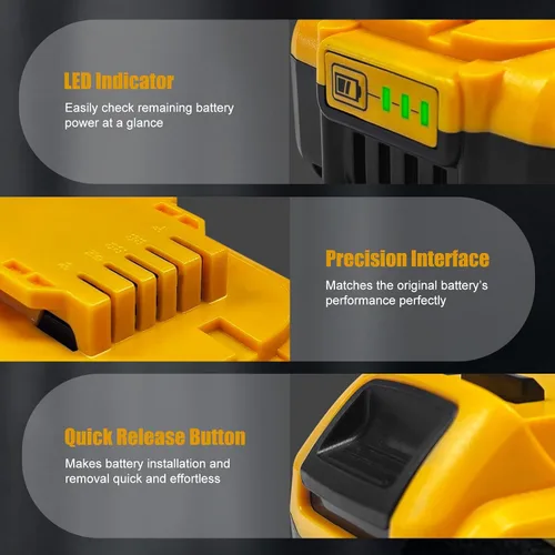 Vista 3 de CAFU Paquete de 4 baterías de repuesto de 8 Ah para baterías Dewalt de 20 V Max compatibles con baterías DCB200 DCB201 DCB206 DCB207