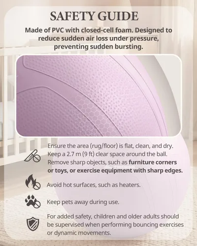 Vista 8 de Trideer Pregnancy Ball for Daily Comfort & Labor, Exercise Guide Included Lavanda