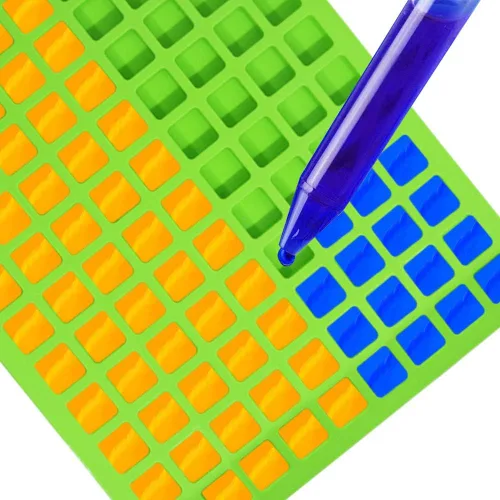 Vista 6 de SENHAI 2 paquetes de moldes cuadrados de silicona, 126 cavidades flexibles y antiadherentes para cubitos de hielo, moldes de gelatina de chocolate