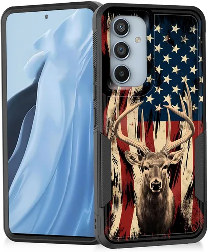 Vista 48 de Funda para Galaxy A14 5G, resistente de doble capa híbrida de policarbonato duro, goma suave, a prueba de golpes, funda protectora resistente