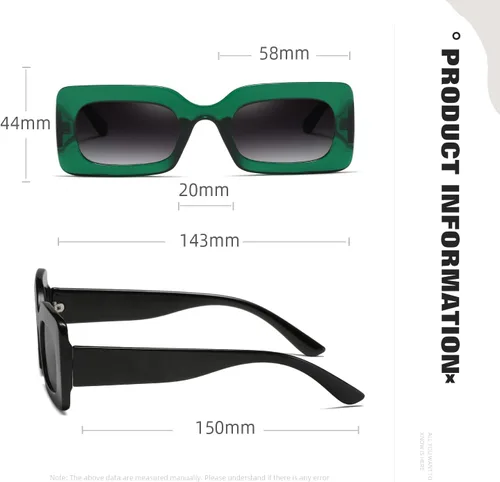 Vista 4 de Gafas de sol para mujer de moda para hombre, cuadrados, multicolor