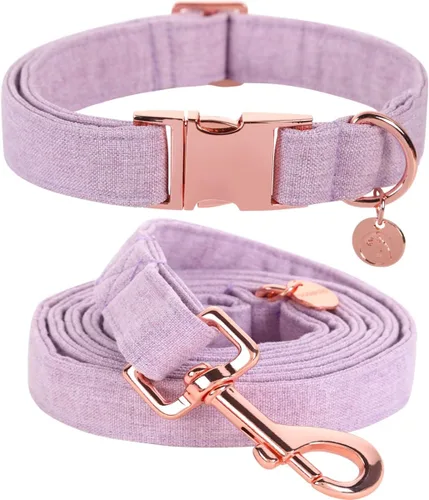 Vista 14 de DOGWONG Collar y correa de algodón para perro, collar para mascotas, suave, duradero, básico, para perros pequeños, medianos y grandes Negro
