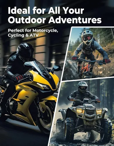 Vista 6 de KEMIMOTO - Guantes de motocicleta para hombre, guantes de ciclismo para pantalla táctil, para deportes al aire libre, en carretera, vehículo Negro