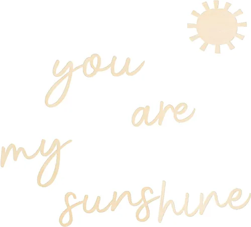 Vista 6 de Wood You are My Sunshine - Calcomanías de pared boho para habitación de niños - Arte de madera para guardería, niños, decoración de dormitorio