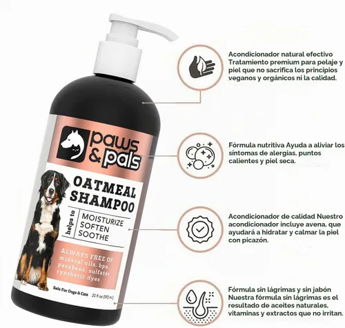 Vista 2 de Champú y acondicionador para perros, de la marca Paws & Pals, 20 onzas, Transparente