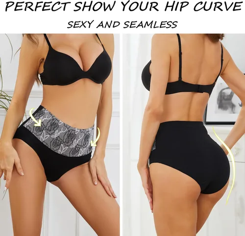 Vista 6 de Ropa interior para mujer, cintura alta, control de abdomen, sección C, ropa interior de recuperación