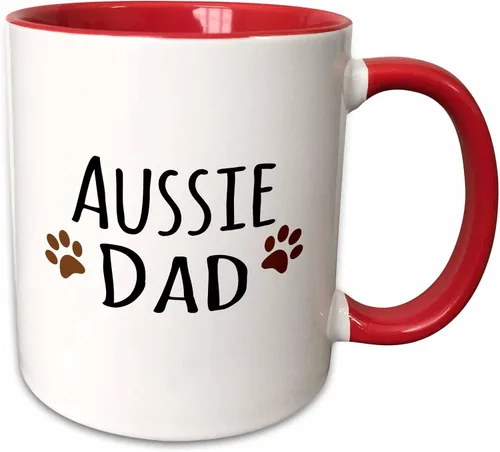 Vista 8 de 3dRose Taza Aussie Dog Dad de 11 onzas, color negro
