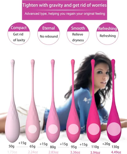 Vista 5 de 6PCS Advanced Kegel Training Set, Kegel Ejercicios Control de Peso, Diseño Integrado, Silicona de Grado Alimenticio: Sistema de Ejercicio Kegel
