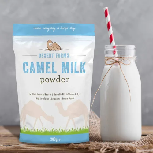 Vista 6 de Desert Farms Leche de camello entera orgánica en polvo certificada PALEO y KETO libre de alérgenos sin OMG, fácil de mezclar, leche en polvo