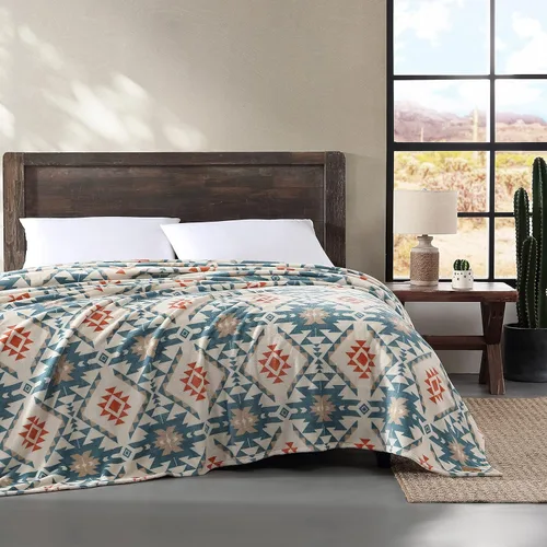 Vista 15 de Wrangler - Manta individual, ropa de cama de felpa estampada suave para Rojo azteca