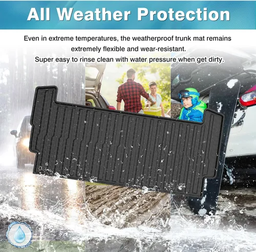 Vista 5 de Mixsuper Forro de carga para Rivian R1S 2022-2024 2025, alfombrilla para maletero para todo tipo de clima, para accesorios R1S, alfombrilla