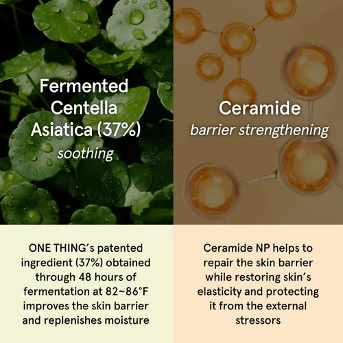Vista 4 de ONE THING Crema de ceramida de Cica 2.47 onzas Centella Asiatica Hidratante Facial Calmante Calmante Hidratante para Todos, Piel Sensible