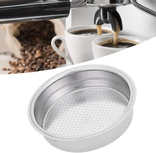 Vista 3 de Cesta de filtro de café ultrafina de acero inoxidable de doble capa, filtro poroso presurizado de 2.008 in, accesorios de repuesto para cafetera