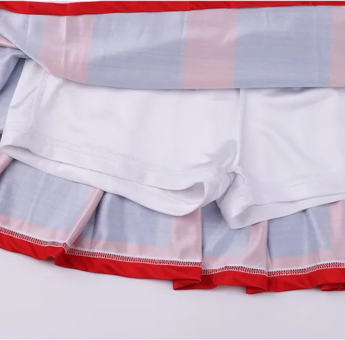 Vista 5 de GRAJTCIN Disfraz de animadora para niñas, disfraz de Halloween, uniforme de animadora de 6 a 14 años