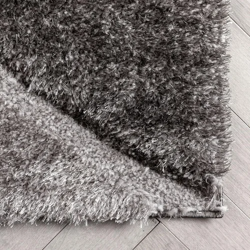Vista 5 de Well Woven Luze - Alfombra geométrica de felpa suave y gruesa con textura 3D, color negro, 2 x 7 pies (2 pies 3 pulgadas x 7 pies 3 pulgadas)