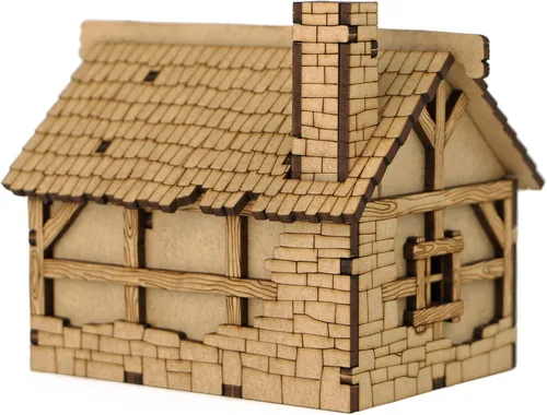 Vista 4 de TowerRex Edificio de terreno DND para casa pequeña, accesorios DND para Calabozos y Dragones, Pathfinder, Warhammer, mapa de batalla de mesa, kit