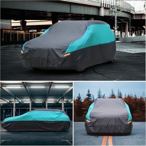 Vista 7 de SEAZEN Funda impermeable para automóvil SUV para todo tipo de clima, cubierta de automóvil para exteriores, protección contra el viento y la nieve
