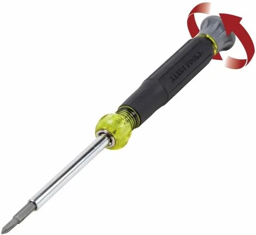 Vista 6 de Klein Tools 32581 Juego de destornilladores electrónicos 4 en 1 con 2 puntas ranuradas, 2 puntas Phillips de precisión mecanizadas, ideal