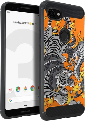 Vista 8 de CasesOnDeck - Funda compatible con Google Pixel 3A (2019) - Funda de TPU con patrón pictórico, flexible, delgada y elegante (astronauta)