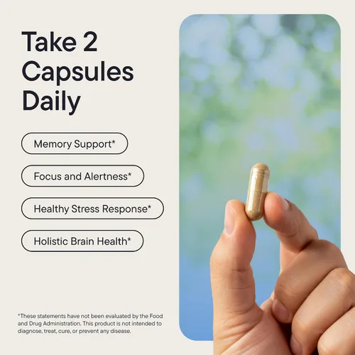 Vista 3 de Suplementos cerebrales para la memoria y la concentración para mujeres y hombres, suplemento de enfoque, suplemento de memoria para el cerebro