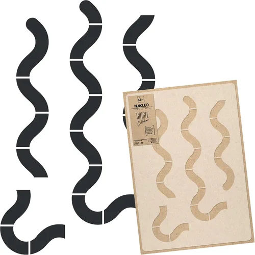 Vista 6 de NAKLEO Plantilla de pared de plástico reutilizable - 17 x 25 pulgadas - Rama frontal de hoja de helecho 2 - Patrón de papel tapiz grande