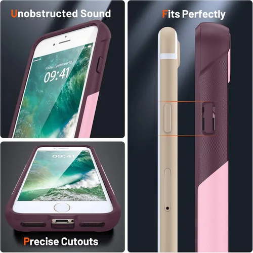 Vista 170 de Jeylly Funda para iPhone SE/Funda para iPhone 5S, Exterior de Plástico Duro que Absorbe Golpes + Interior de Silicona de Goma Defensor contra