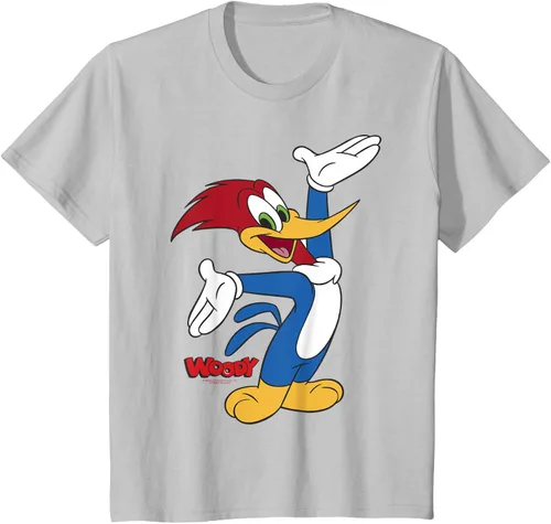 Vista 16 de Woody Woodpecker Camiseta con logotipo de cuerpo completo Negro