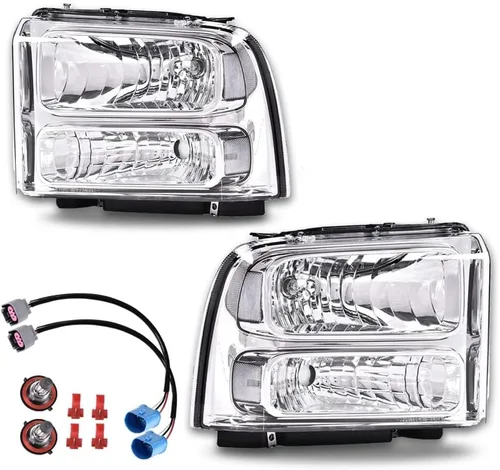Vista 23 de G-PLUS - Par de faros delanteros led para circulación diurna, lente transparente, carcasa negra, reflector ámbar