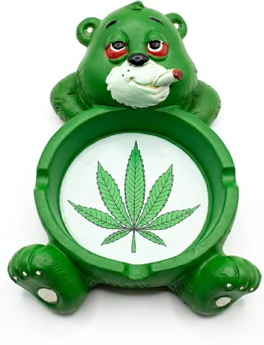 Vista 8 de Fantasy Gifts Cenicero de poliresina Stoner Bear - 4"x6