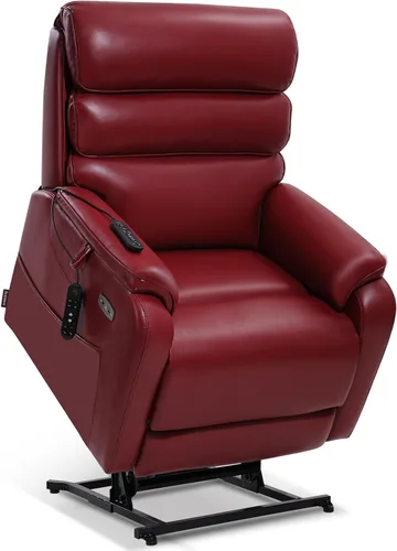 Vista 27 de EONIX Silla Reclinable Eléctrica de Doble Motor Completamente Reclinable para Ancianos, Sillas Elevadoras Eléctricas de Cuero Sintético para Negro
