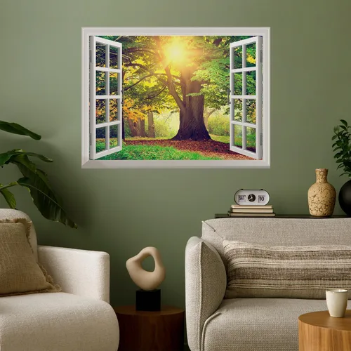 Vista 10 de wall26 Vinilo mural de pared extraíble – ANSE Lazio Beach en la isla Praslin en Seychelles - Decoración de pared creativa de ventana – 24 x 32