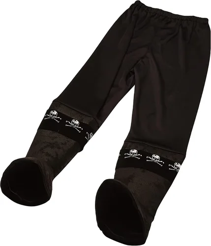 Vista 3 de Disfraz negro para niños diseño del capitán de los piratas de los siete mares, S, Multicolor