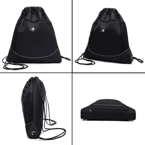 Vista 7 de STAY GENT - Mochila con cordón de baloncesto para niños, mochila de fútbol plegable, bolsa de gimnasio, mochila deportiva con bolsa de malla