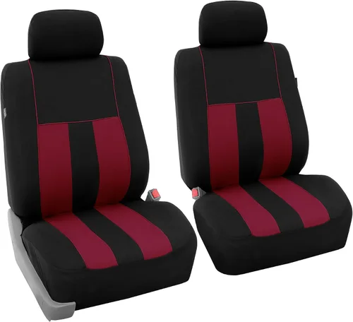 Vista 27 de FH Group Juego completo de fundas de asiento de coche de tres filas a rayas, compatible con bolsas de aire y listas para dividir, ajuste universal